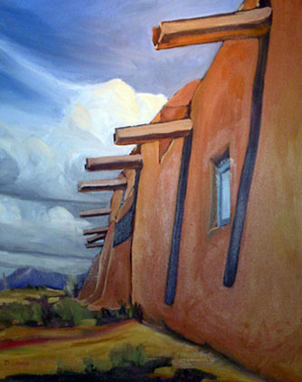 "La Morada de Don Fernando de Taos" (Painting by David P. Cooke)